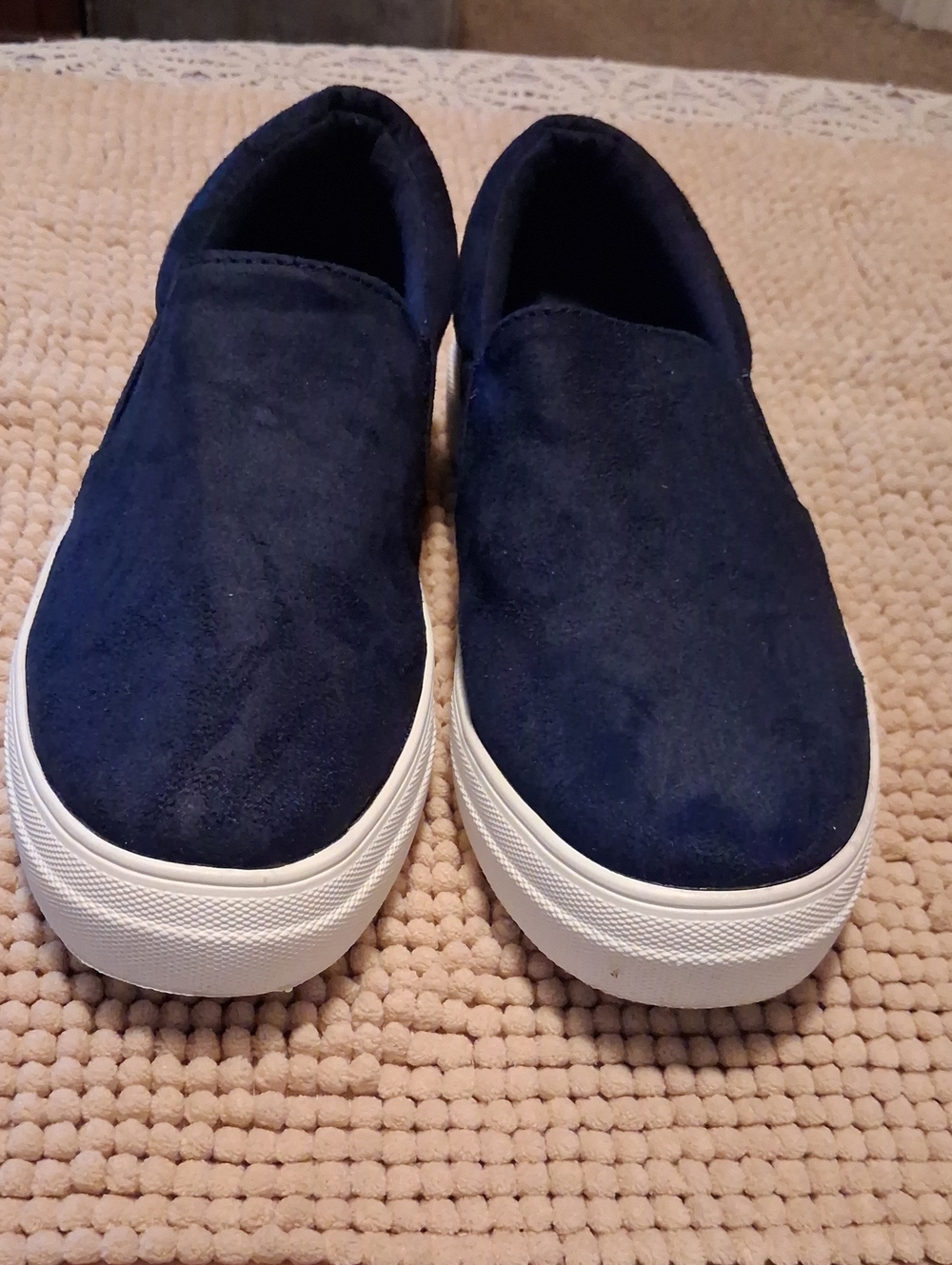 Soda Navy Slip-On Suede-Look Sneakers